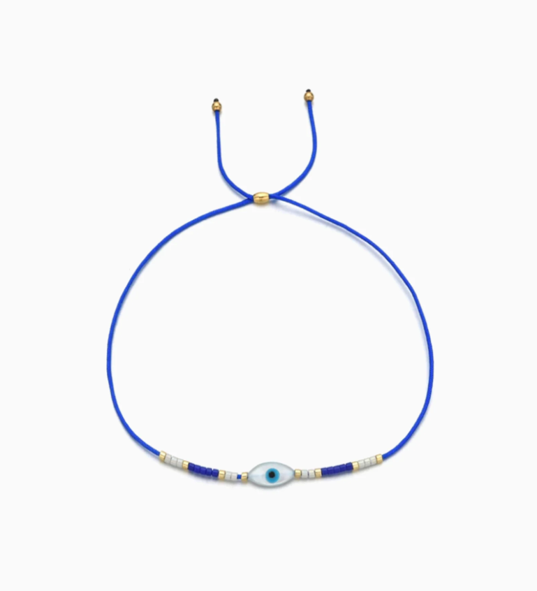 Kindred Row Evil Eye Cord Bracelet, Blue
