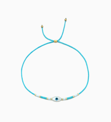 Kindred Row Evil Eye Cord Bracelet, Turquoise