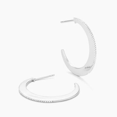 Ella Stein Keep Dreaming Hoop Earrings (Silver)