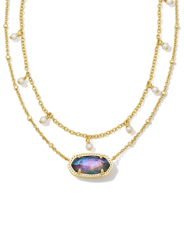 Kendra Scott Elisa Pearl Multi-Strand Necklace, Lilac Abalone