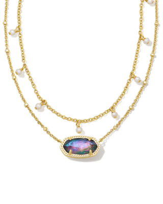 Kendra Scott Elisa Pearl Multi-Strand Necklace, Lilac Abalone