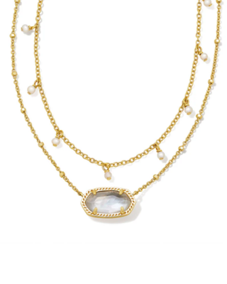 Kendra Scott Elisa Pearl Multi-Strand Necklace, Ivory Mother-of-Pearl