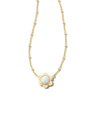 Kendra Scott Susie Pendant Necklace, Gold/Bright White Opal