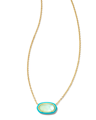 Kendra Scott Framed Elisa Necklace, Gold/Sea Green Ombre