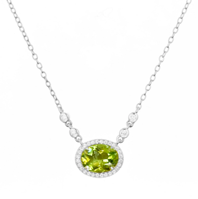 Kamaria Aura Peridot Gemstone Necklace (Silver)