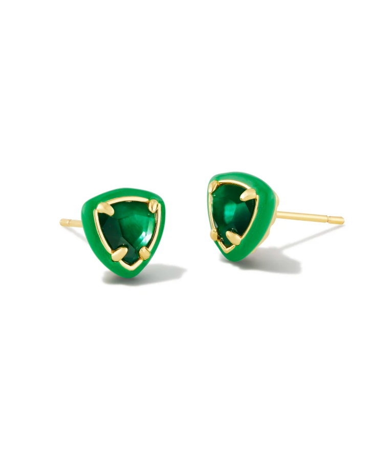 Kendra Scott Arden Enamel Framed Earrings, Emerald Illusion