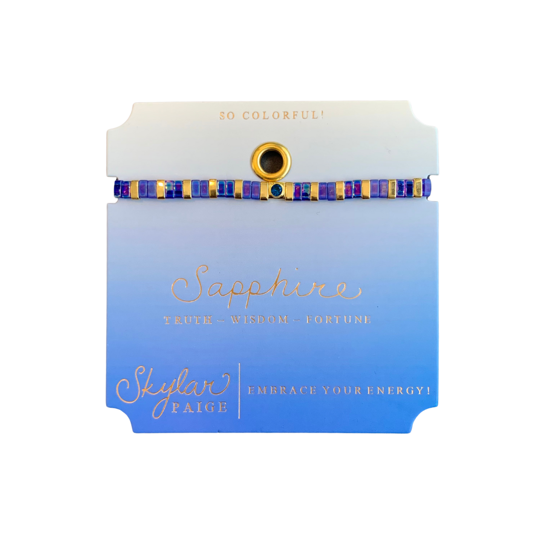 Sapphire Beaded Tila Bracelet