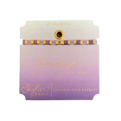 Amethyst Beaded Tila Bracelet