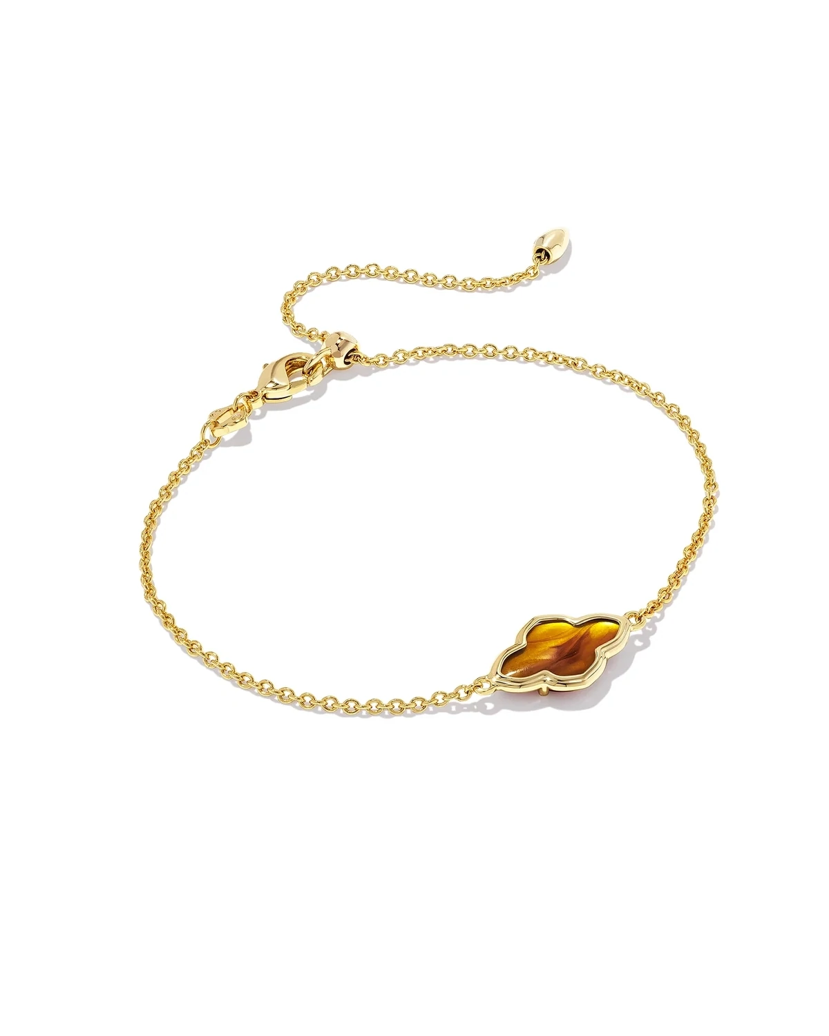 Kendra Scott Framed Abbie Bracelet, Gold/Marbled Amber
