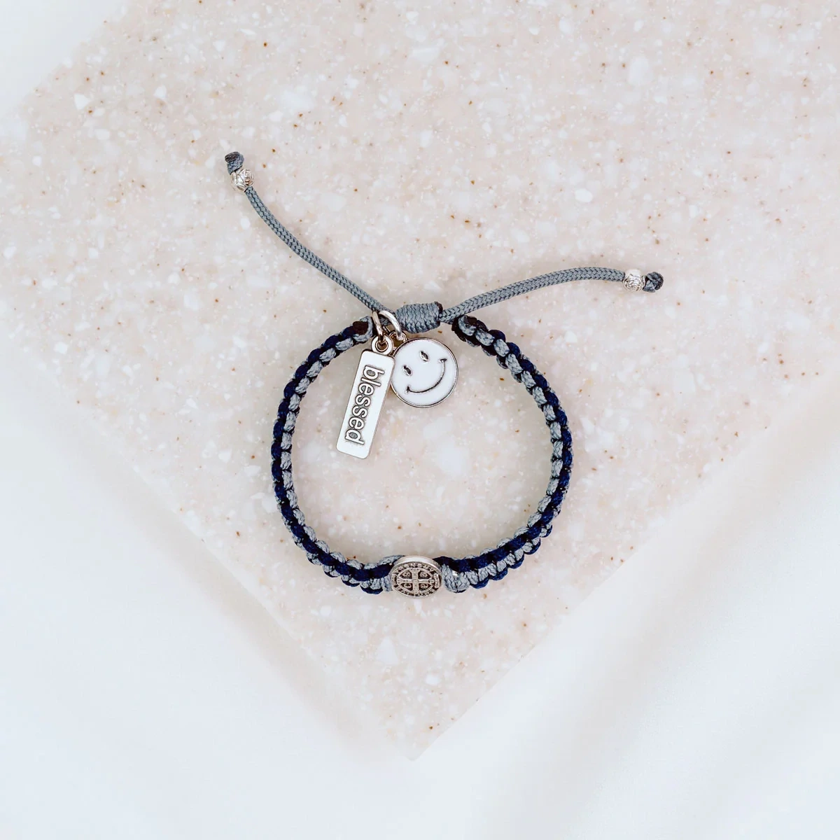 MSMH Pray. Hope. Don&#39;t Worry. Bracelet for Kids (Navy/Slate)