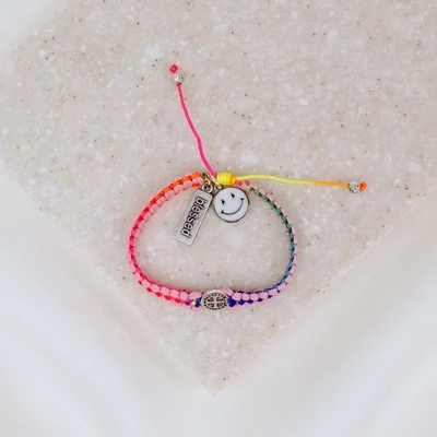 MSMH Pray. Hope. Don't Worry. Bracelet for Kids (Pink/Rainbow)