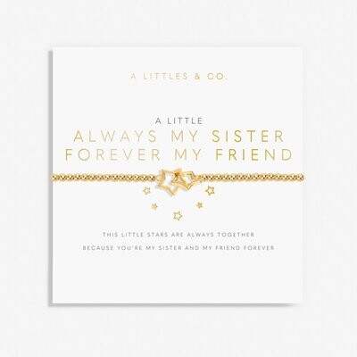 A Little 'Always My Sister Forever My Friend' Bracelet, Gold