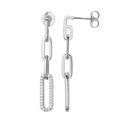 Charles Garnier Paperclip Collection Sydney Earrings, Silver