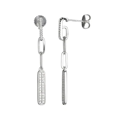 Charles Garnier Paperclip Collection Libby Earrings, Silver