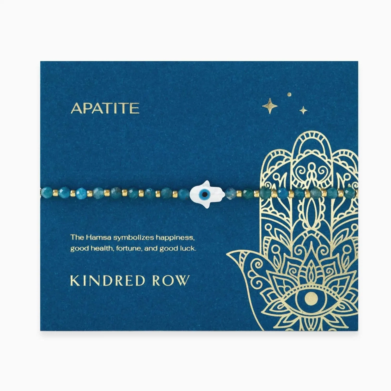 Kindred Row Hamsa Gemstone Bracelet, Apatite