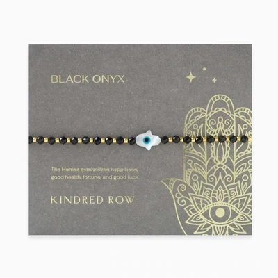 Kindred Row Hamsa Gemstone Bracelet, Black Onyx