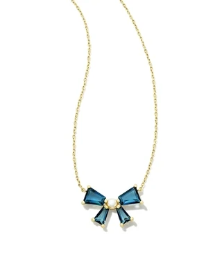 Kendra Scott Blair Bow Necklace, Gold/Teal