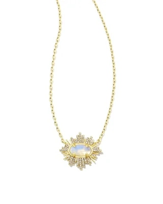 Kendra Scott Grayson Sunburst Necklace, Gold/Iridescent Opalite