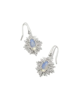 Kendra Scott Grayson Sunburst Earrings, Silver/Iridescent Opalite