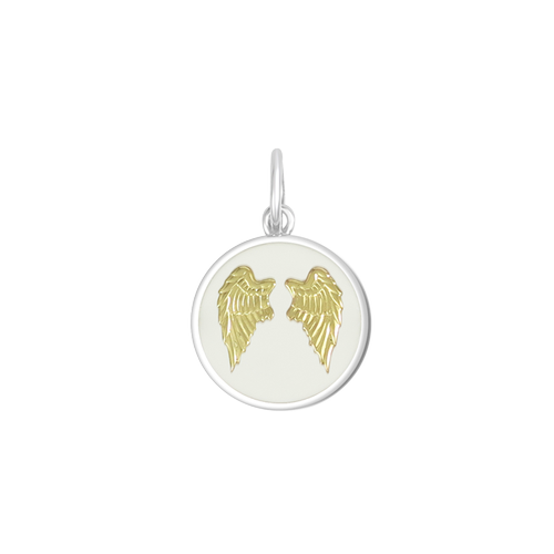 LOLA Angel Wings Fly Pendant, Gold/White/Small