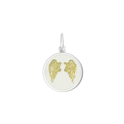 LOLA Angel Wings Fly Pendant, Gold/White/Small