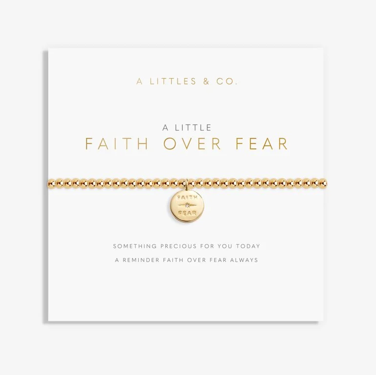 A Little &#39;Faith Over Fear&#39; Bracelet, Gold