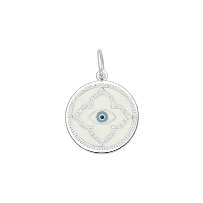 LOLA Evil Eye Pendant, Alpine White/Small