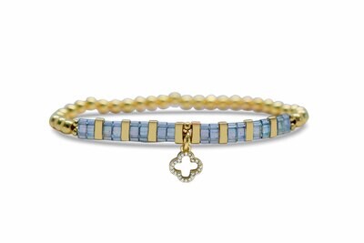 So Charming! Clover Beaded Tila Bracelet