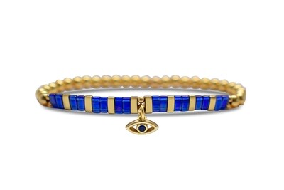 So Charming! Evil Eye Beaded Tila Bracelet