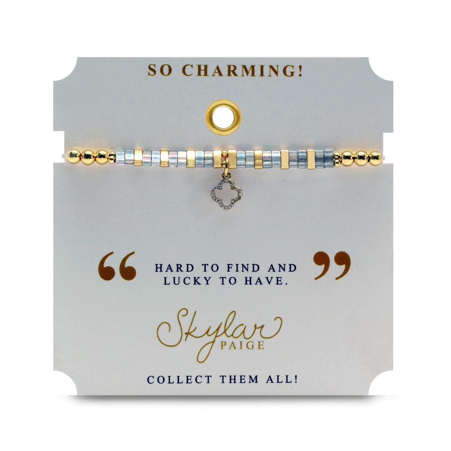 So Charming! Clover Beaded Tila Bracelet