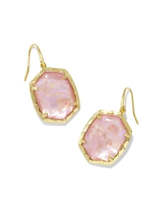Kendra Scott Daphne Drop Earrings in Light Pink Iridescent Abalone