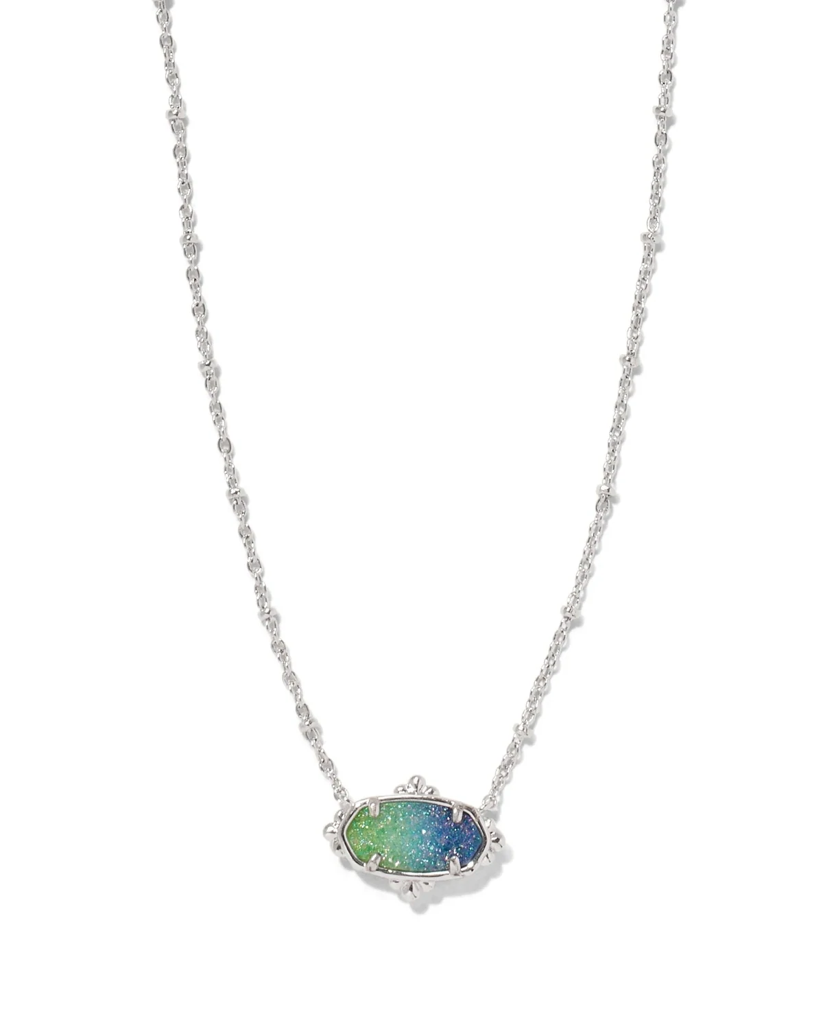 Kendra Scott Elisa Petal Framed Necklace in Aqua Ombre