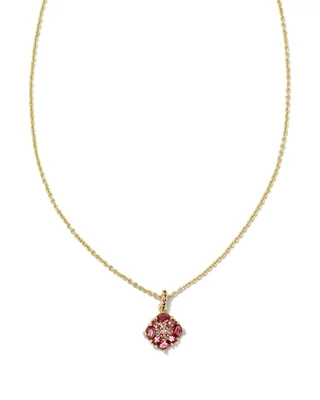 Kendra Scott Dira Crystal Pendant Necklace in Gold/Pink Mix