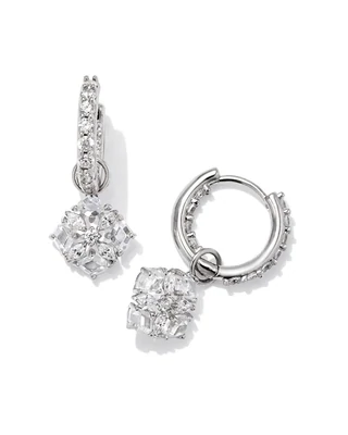 Kendra Scott Dira Crystal Huggie Earrings in Silver/Crystal