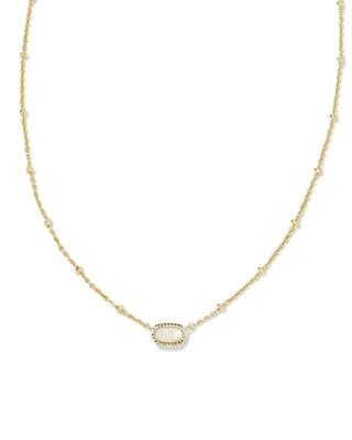 Kendra Scott Mini Elisa Pendant Necklace in Gold/Ivory