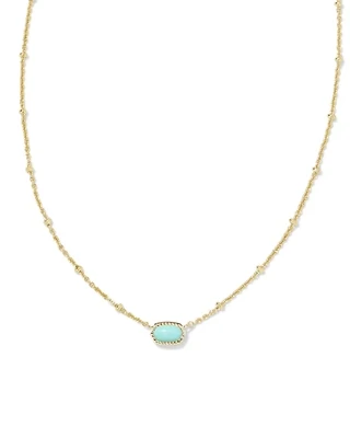 Kendra Scott Mini Elisa Pendant Necklace in Gold/Mint