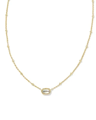 Kendra Scott Mini Elisa Pendant Necklace in Gold/Dichroic Glass