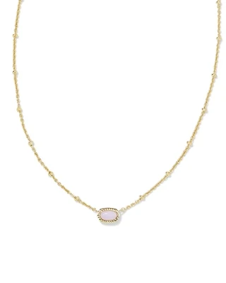 Kendra Scott Mini Elisa Pendant Necklace in Gold/Pink Opalite