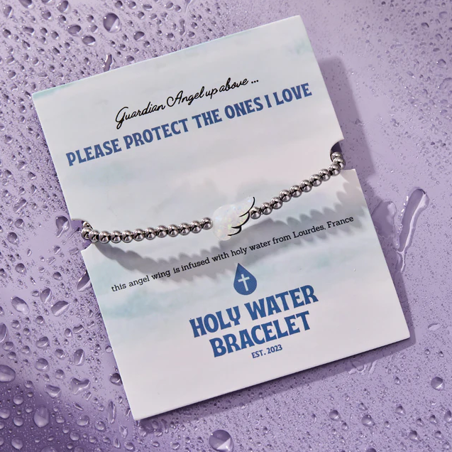Holy Water Guardian Angel Bracelet in Silver