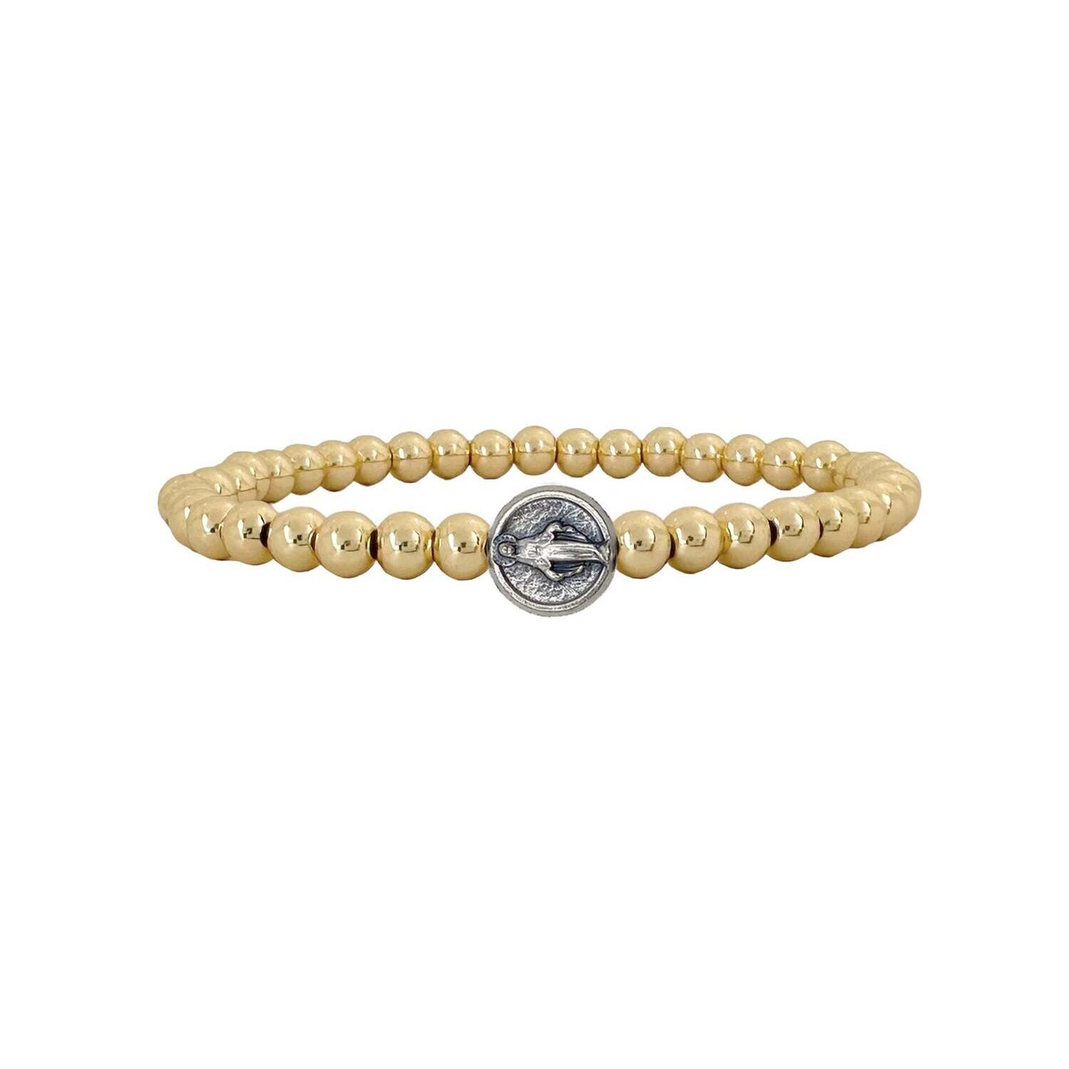 Subliminal Blessed Mother Bracelet, Gold