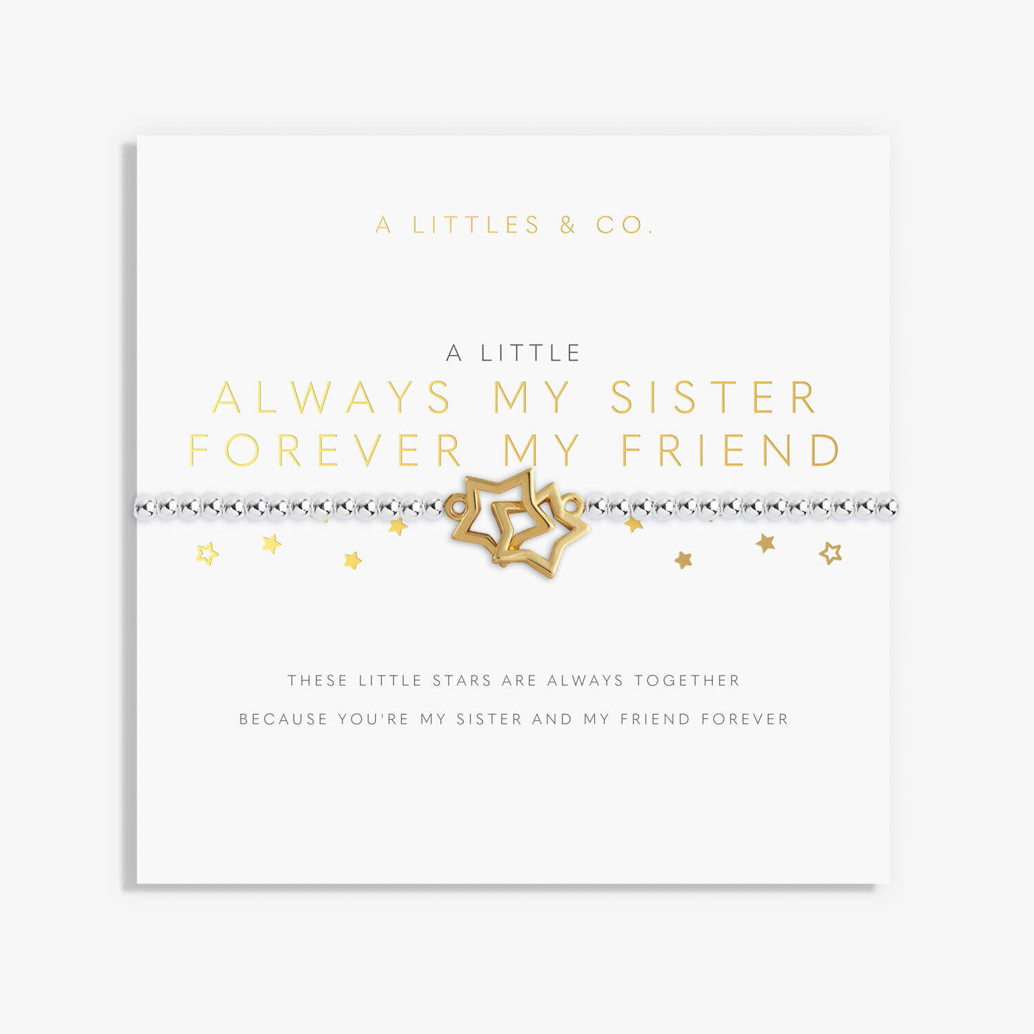 A Little &#39;Always My Sister Forever My Friend&#39; Bracelet, Silver