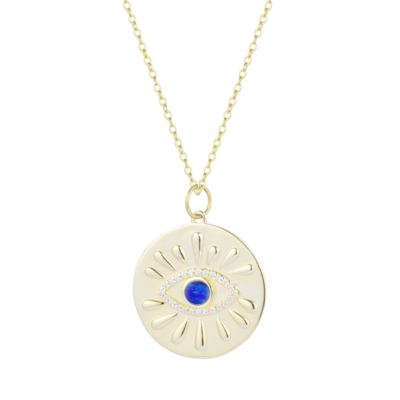 Kamaria Evil Eye Medallion Necklace (Gold)