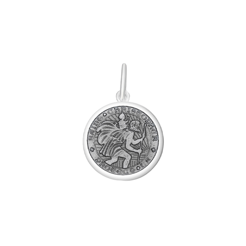 LOLA St. Christopher Pendant, Pewter/Small