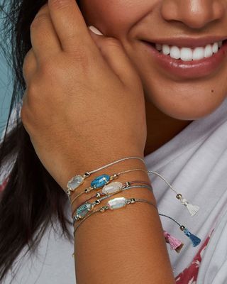 Kendra Scott Everlyne Friendship Bracelet, Blue Cord/Navy Abalone