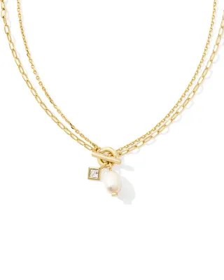 Kendra Scott Eve Multi Strand Necklace, Gold/Pearl