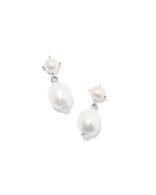 Kendra Scott Eve Drop Earrings, Silver/Pearl