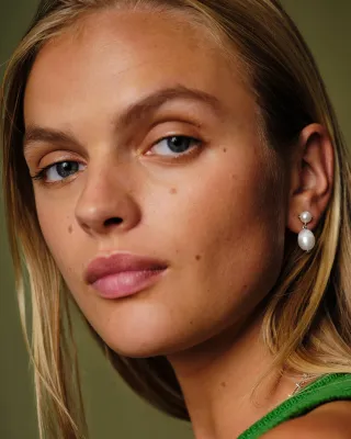 Kendra Scott Eve Drop Earrings, Silver/Pearl