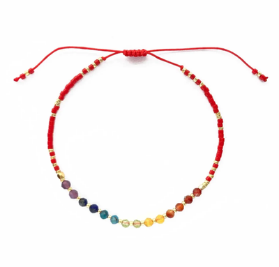 Kindred Row Chakra Healing Gemstone Stacking Bracelet, Red