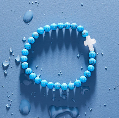Holy Water Men's Blue Howlite Bracelet