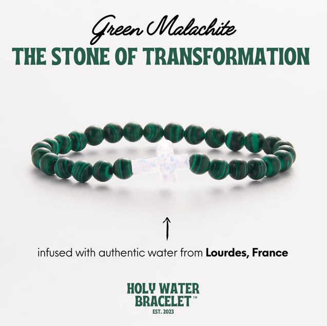 Holy Water Men&#39;s Malachite Bracelet